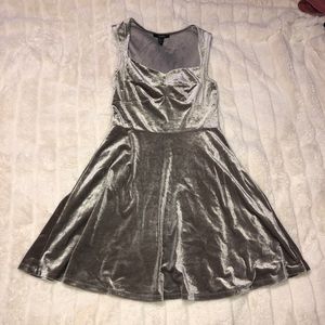 Silver velvet dress
